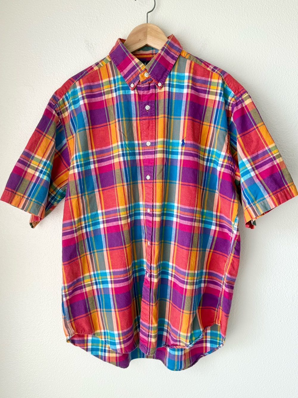Vintage 90’s Ralph Lauren Blake Madras Plaid Button-Down Shirt | Men's Large
